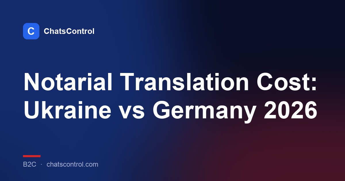 Notarial Translation Cost: Ukraine vs Germany 2026