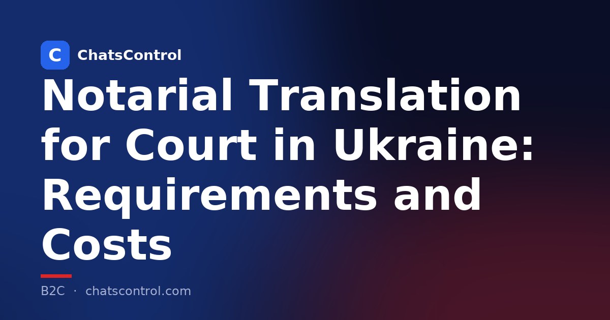 Notarial Translation for Court in Ukraine: Requirements and Costs