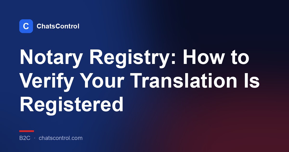 Notary Registry: How to Verify Your Translation Is Registered