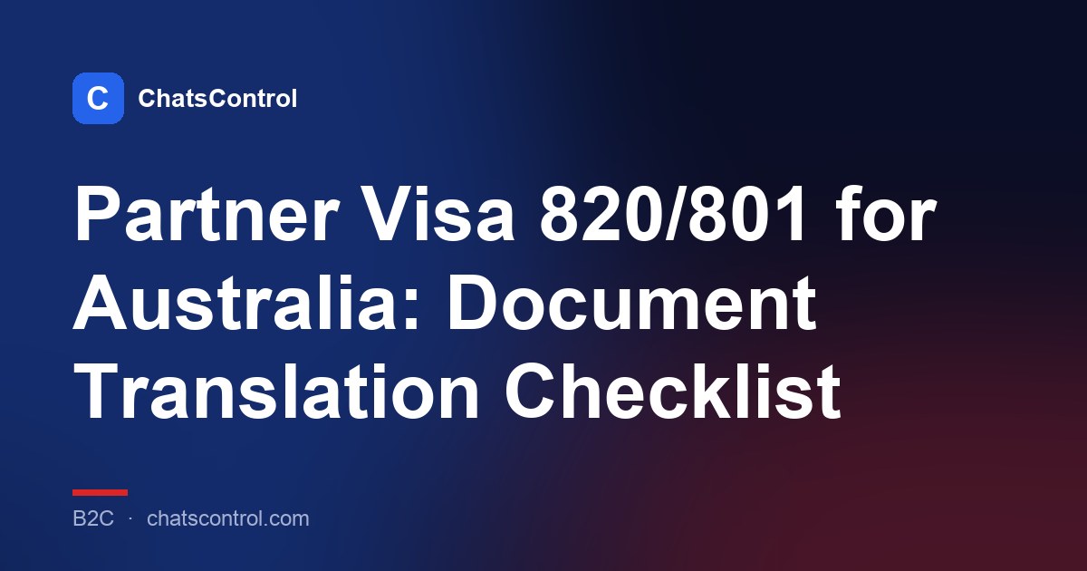 Partner Visa 820/801 for Australia: Document Translation Checklist