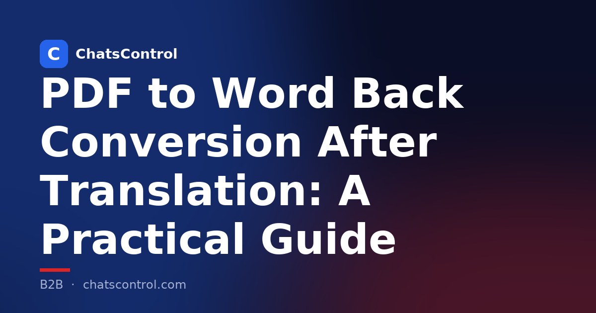 PDF to Word Back Conversion After Translation: A Practical Guide