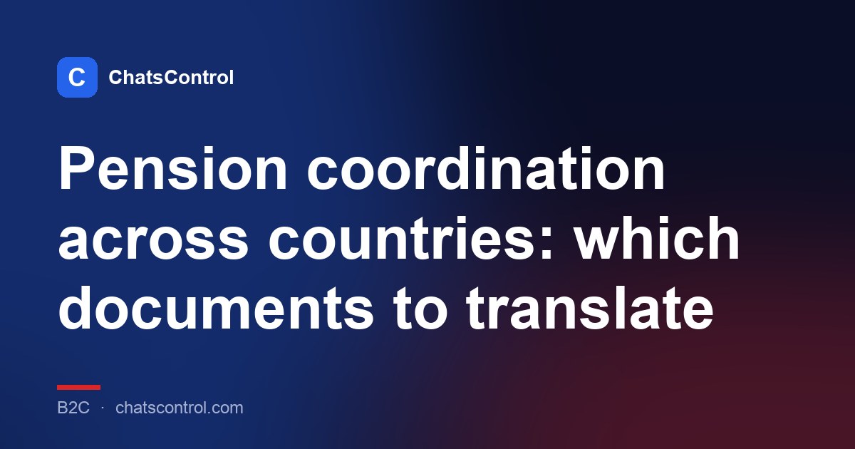 Pension coordination across countries: which documents to translate