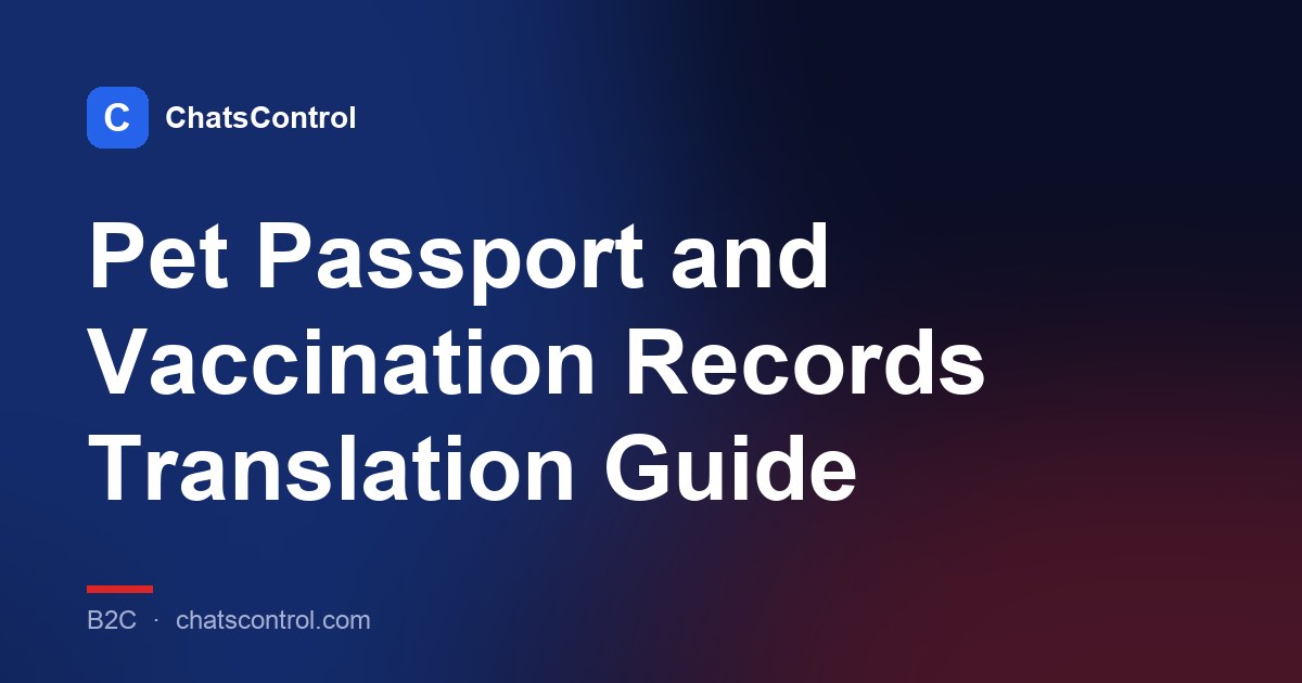 Pet Passport and Vaccination Records Translation Guide