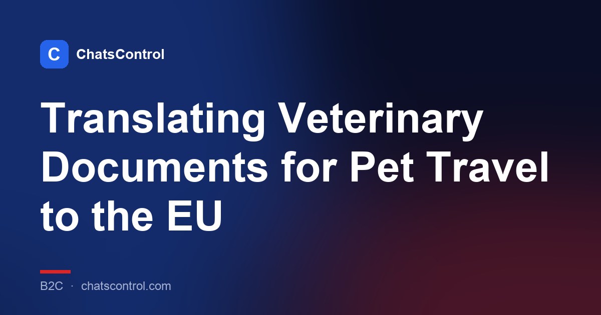 Translating Veterinary Documents for Pet Travel to the EU
