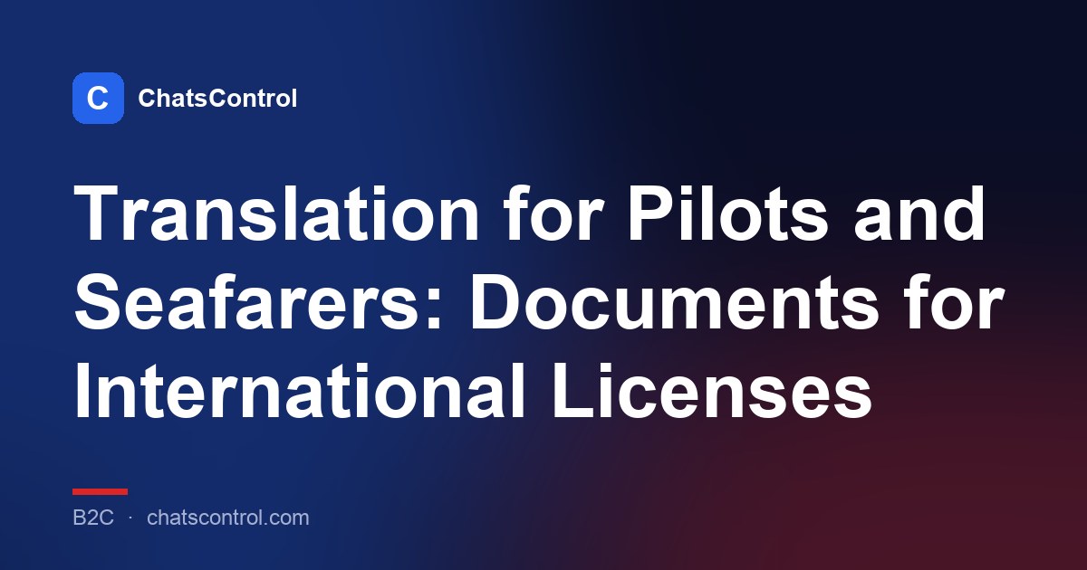 Translation for Pilots and Seafarers: Documents for International Licenses