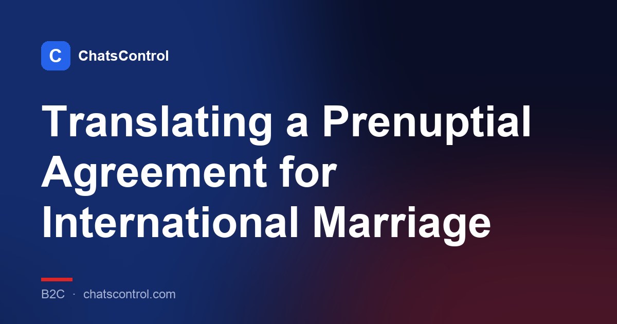 Translating a Prenuptial Agreement for International Marriage
