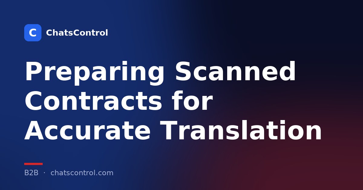 Preparing Scanned Contracts for Accurate Translation