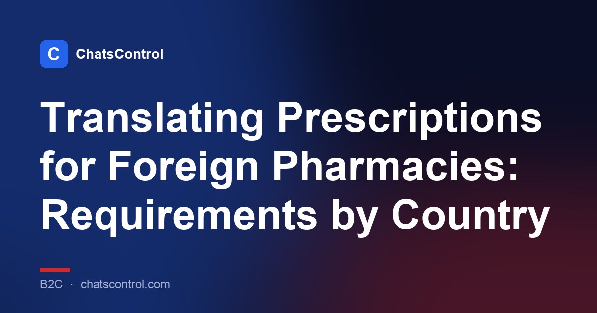 Translating Prescriptions for Foreign Pharmacies: Requirements by Country