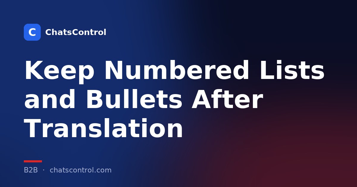 Keep Numbered Lists and Bullets After Translation