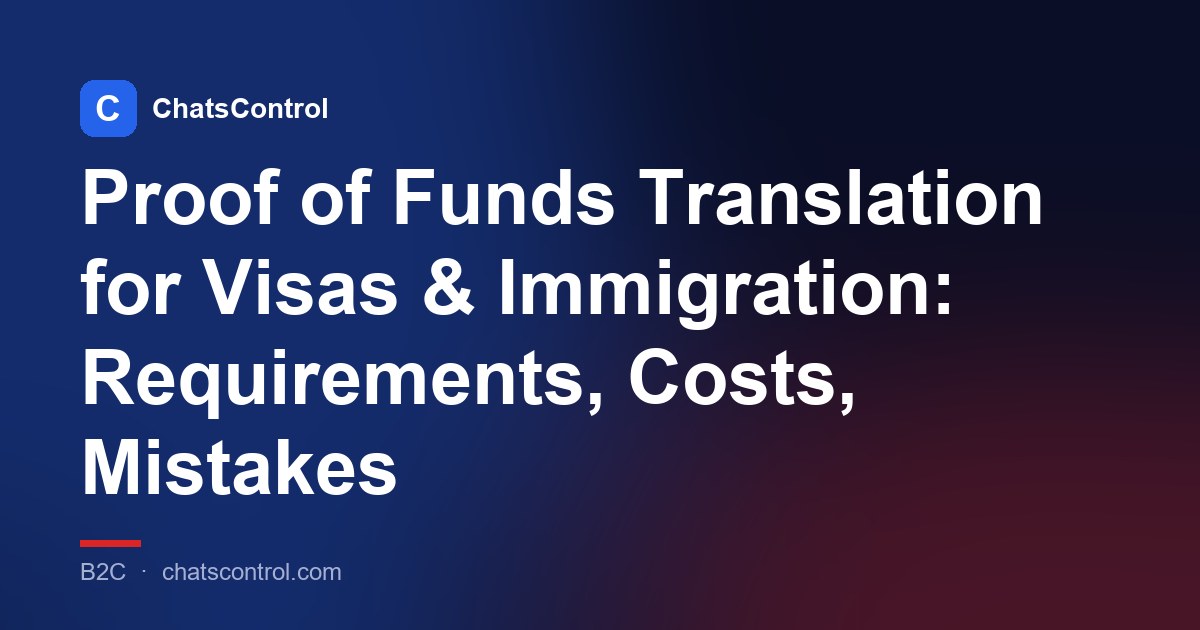 Proof of Funds Translation for Visas & Immigration: Requirements, Costs, Mistakes