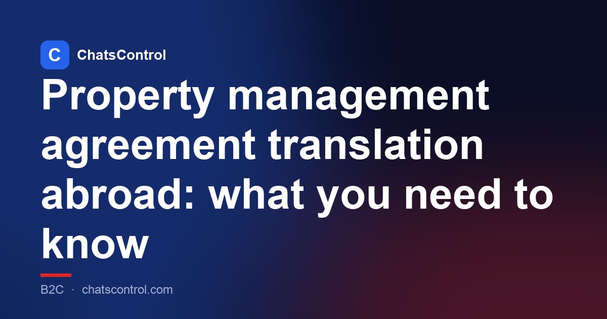 Property management agreement translation abroad: what you need to know