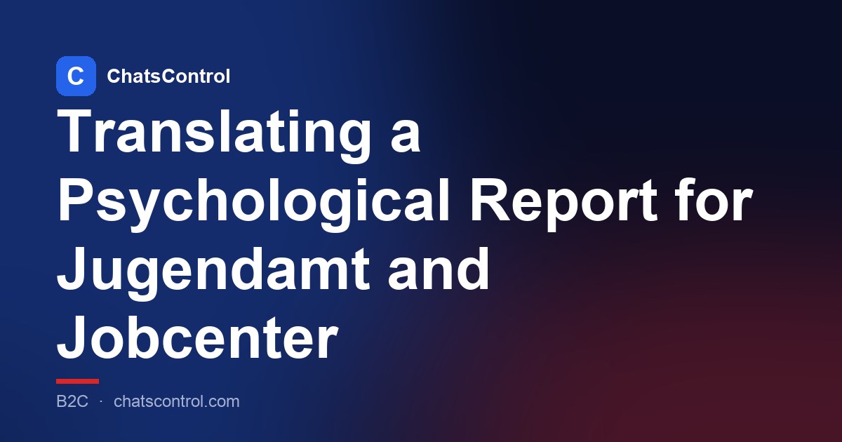 Translating a Psychological Report for Jugendamt and Jobcenter