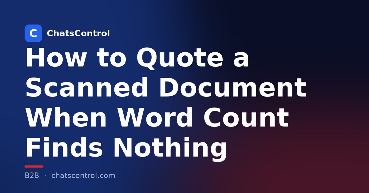 How to Quote a Scanned Document When Word Count Finds Nothing