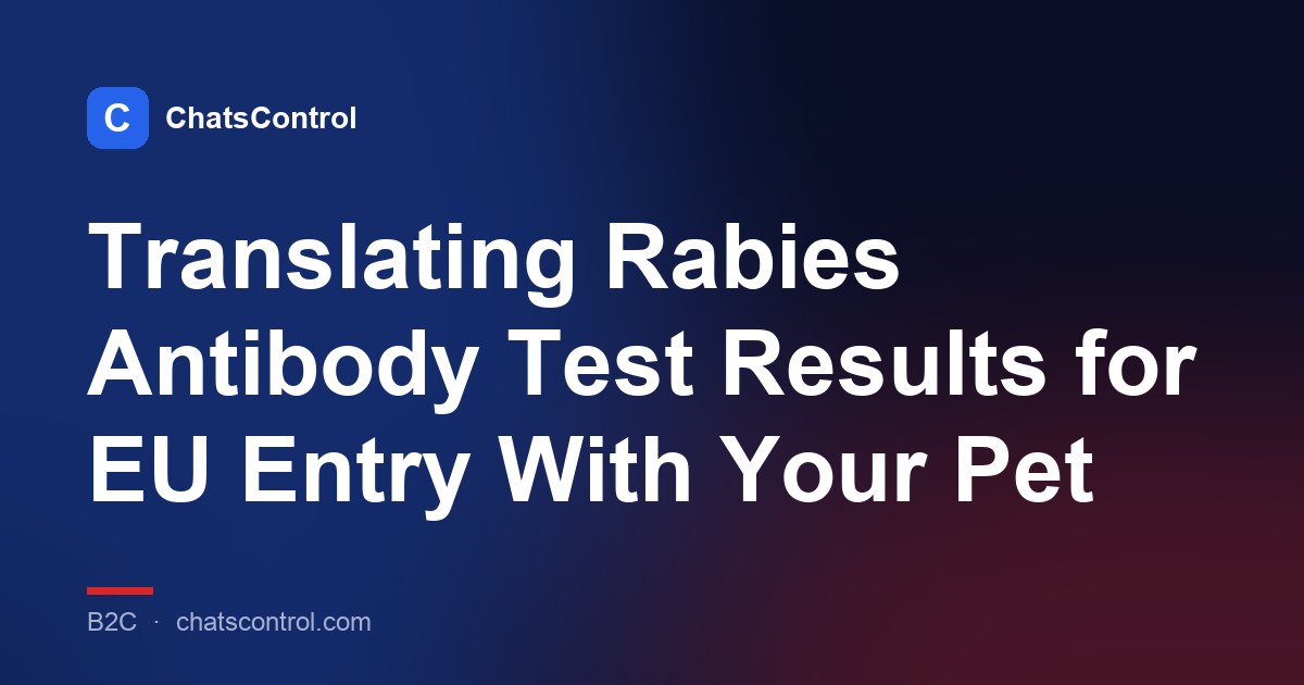 Translating Rabies Antibody Test Results for EU Entry With Your Pet