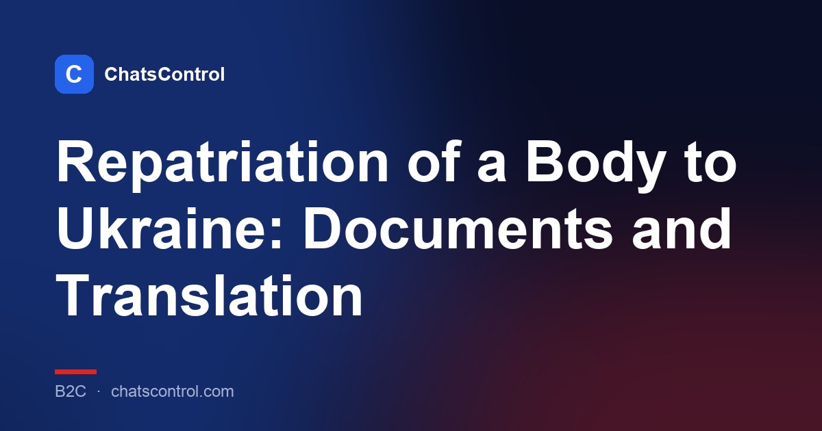 Repatriation of a Body to Ukraine: Documents and Translation