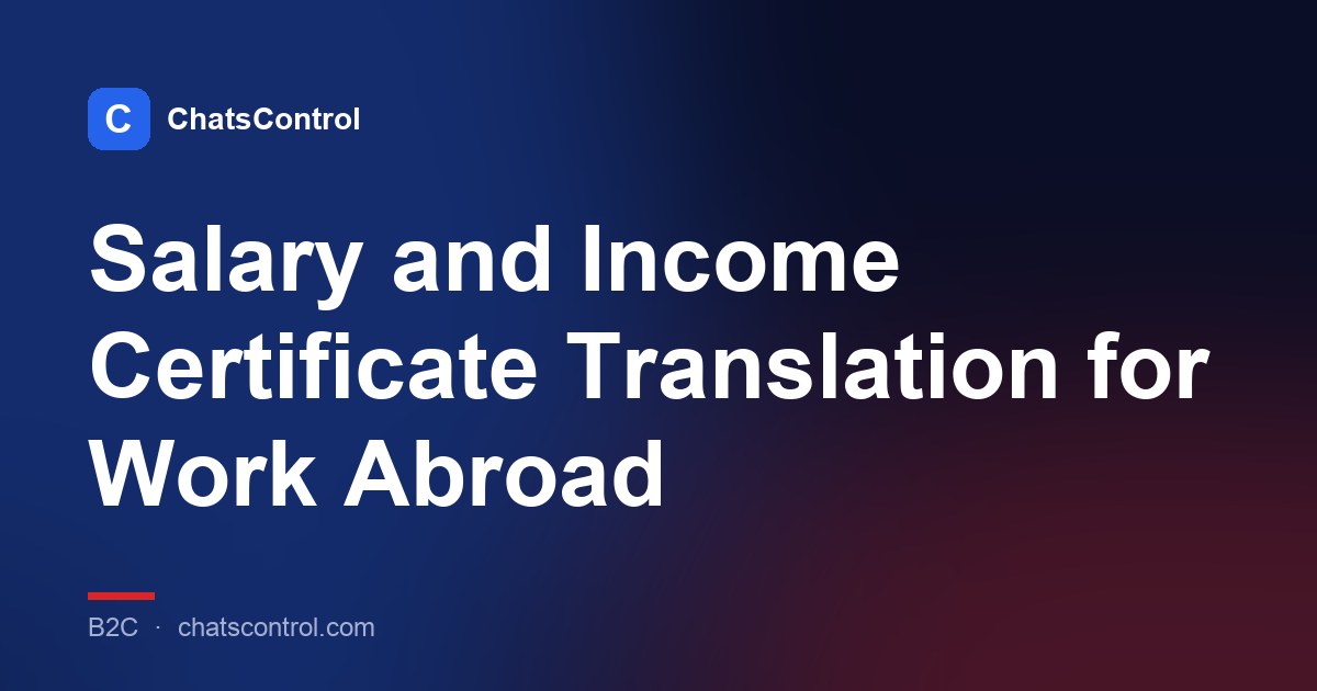 Salary and Income Certificate Translation for Work Abroad