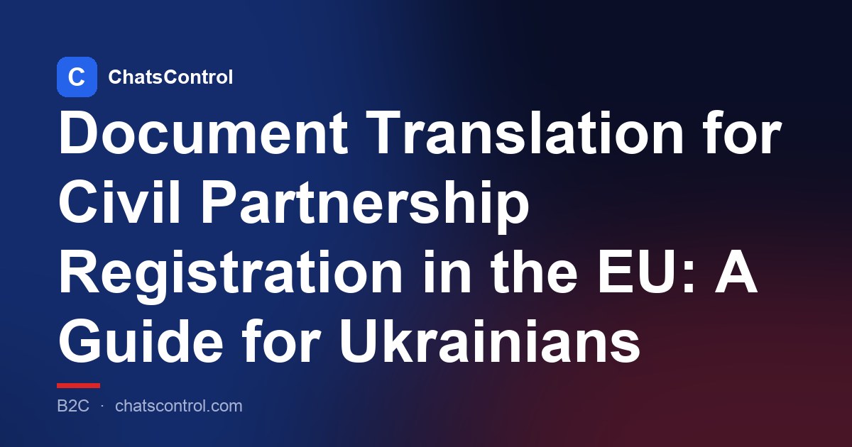Document Translation for Civil Partnership Registration in the EU: A Guide for Ukrainians