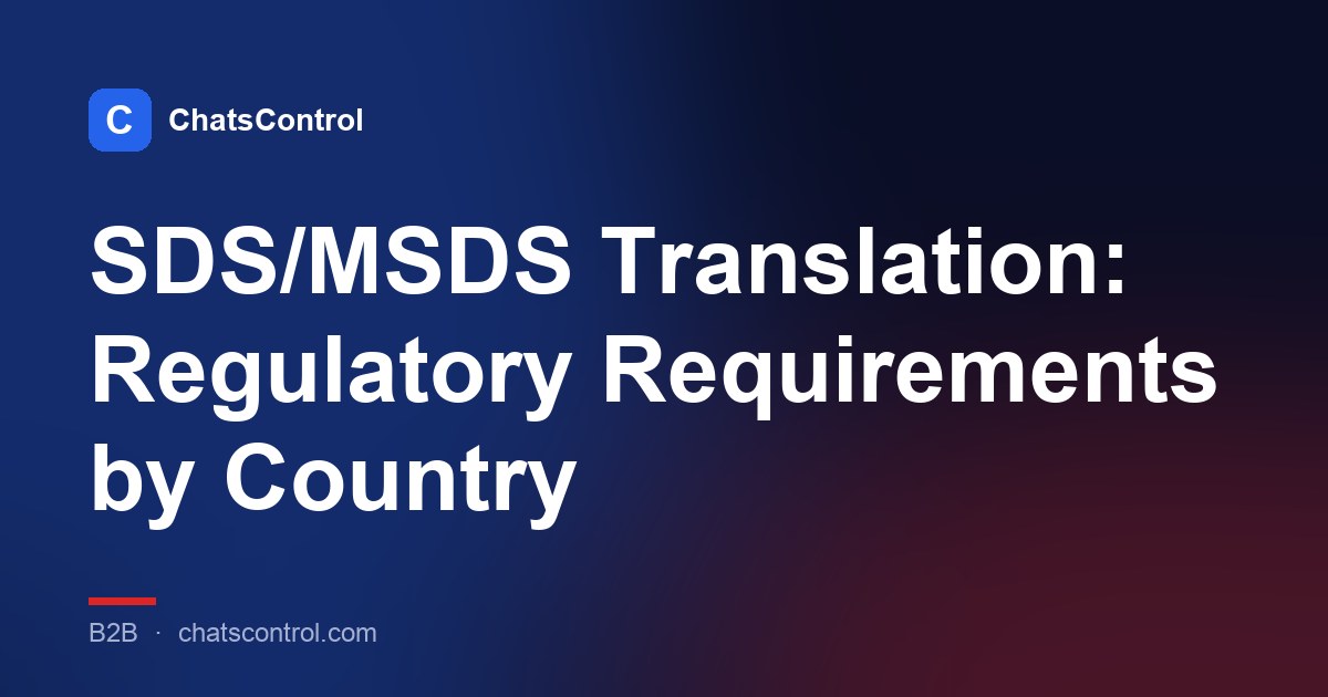 SDS/MSDS Translation: Regulatory Requirements by Country