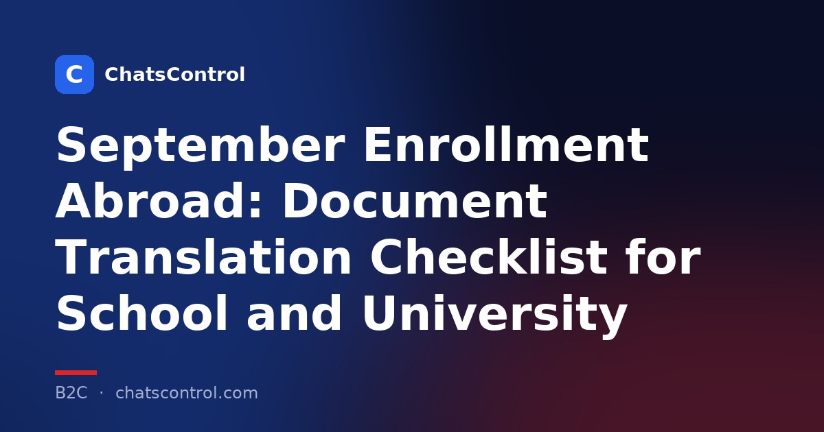 September Enrollment Abroad: Document Translation Checklist for School and University