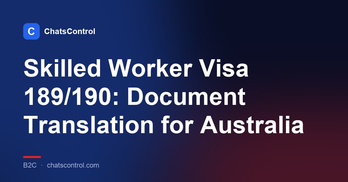 Skilled Worker Visa 189/190: Document Translation for Australia