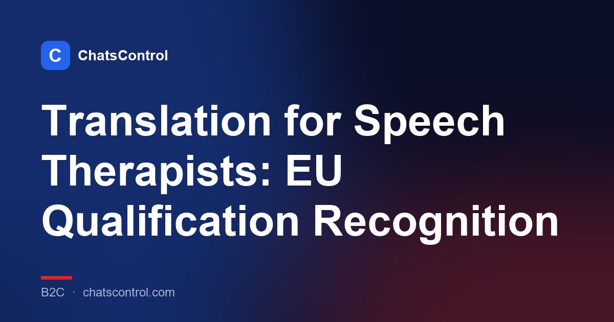 Translation for Speech Therapists: EU Qualification Recognition