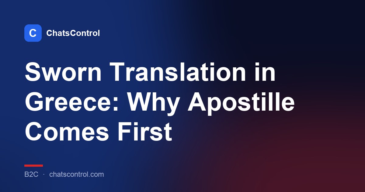 Sworn Translation in Greece: Why Apostille Comes First