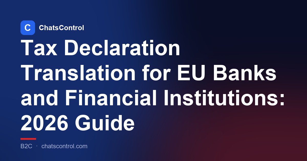 Tax Declaration Translation for EU Banks and Financial Institutions: 2026 Guide