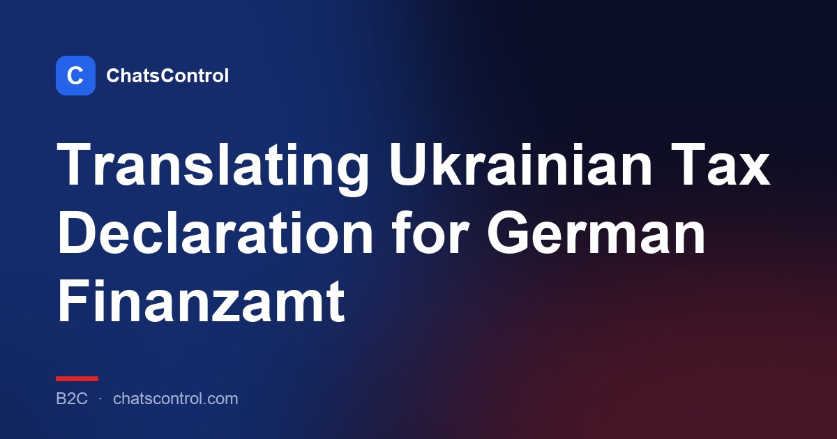 Translating Ukrainian Tax Declaration for German Finanzamt