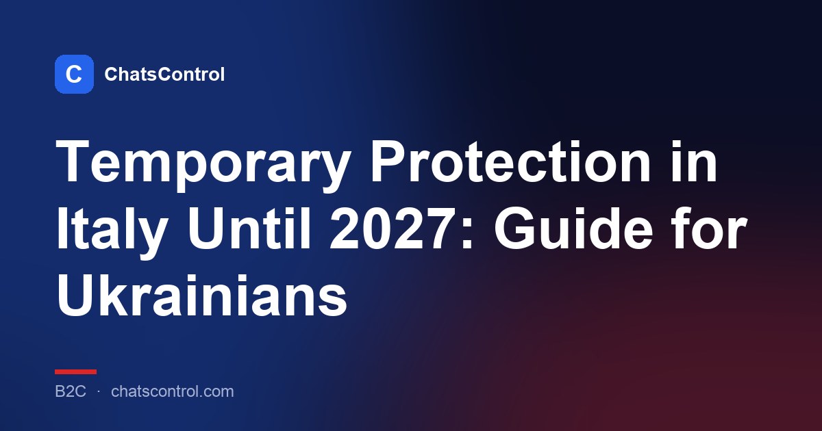 Temporary Protection in Italy Until 2027: Guide for Ukrainians