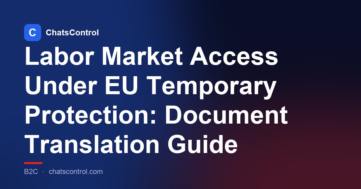 Labor Market Access Under EU Temporary Protection: Document Translation Guide