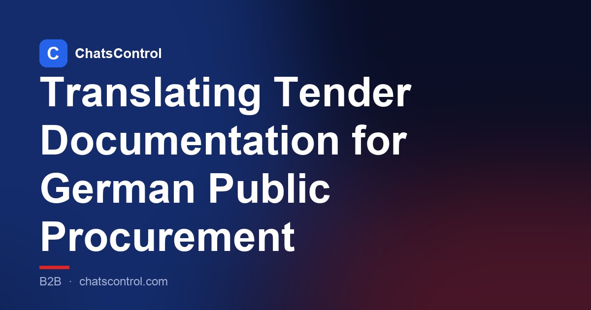 Translating Tender Documentation for German Public Procurement