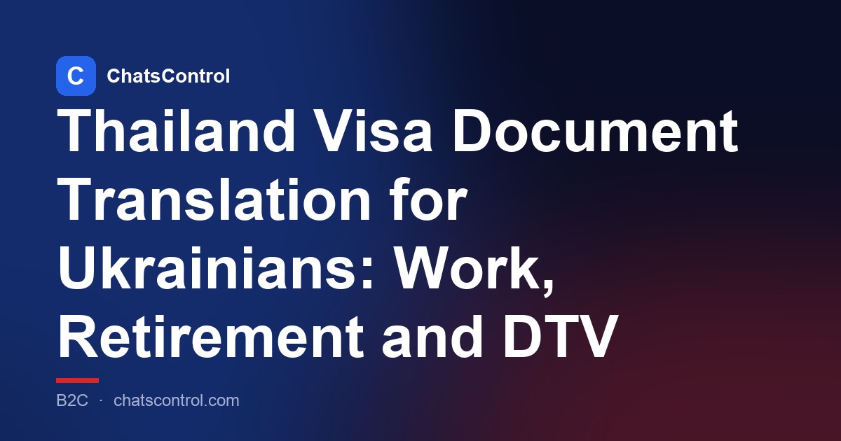Thailand Visa Document Translation for Ukrainians: Work, Retirement and DTV