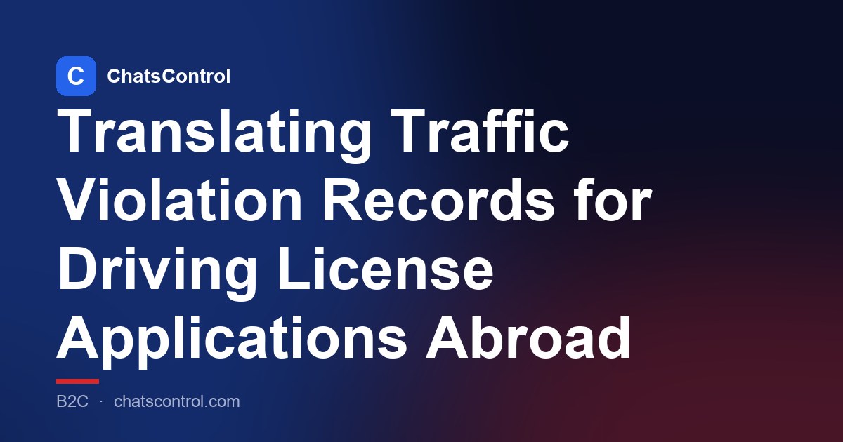 Translating Traffic Violation Records for Driving License Applications Abroad