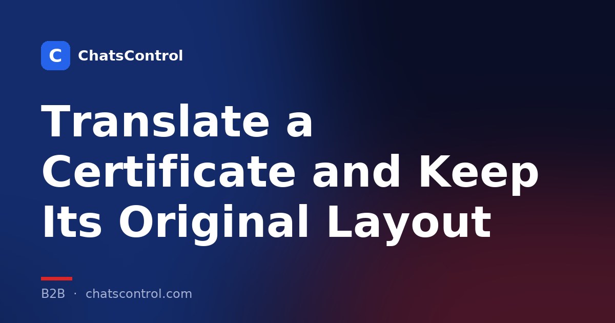 Translate a Certificate and Keep Its Original Layout