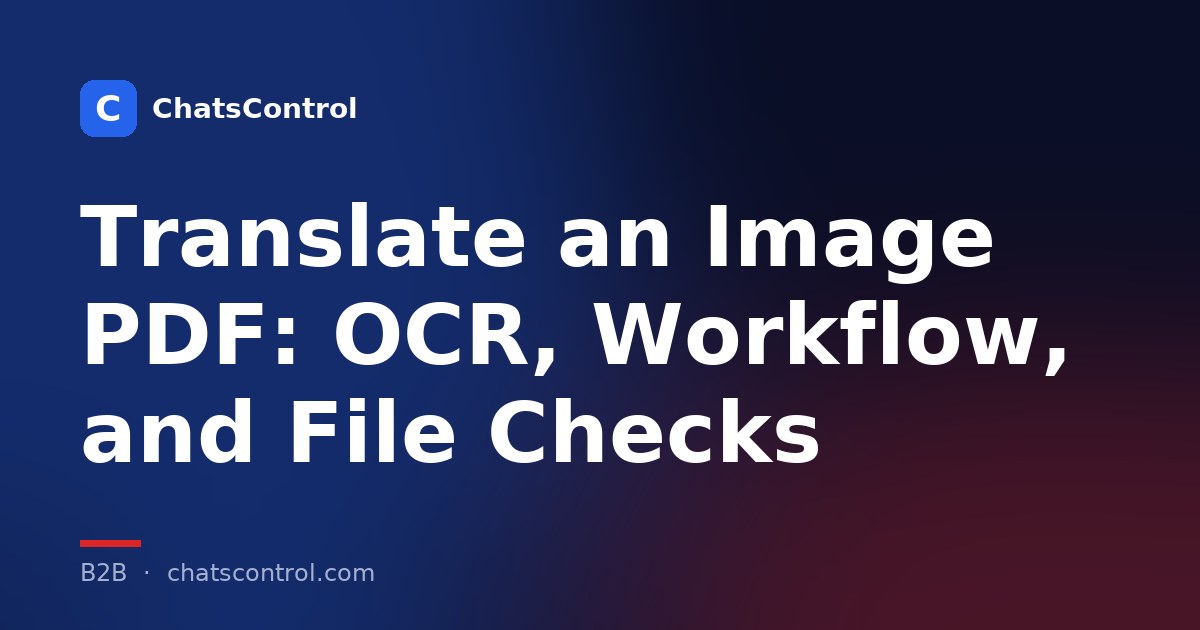 Translate an Image PDF: OCR, Workflow, and File Checks
