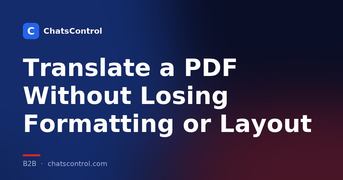 Translate a PDF Without Losing Formatting or Layout