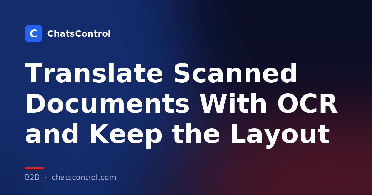 Translate Scanned Documents With OCR and Keep the Layout