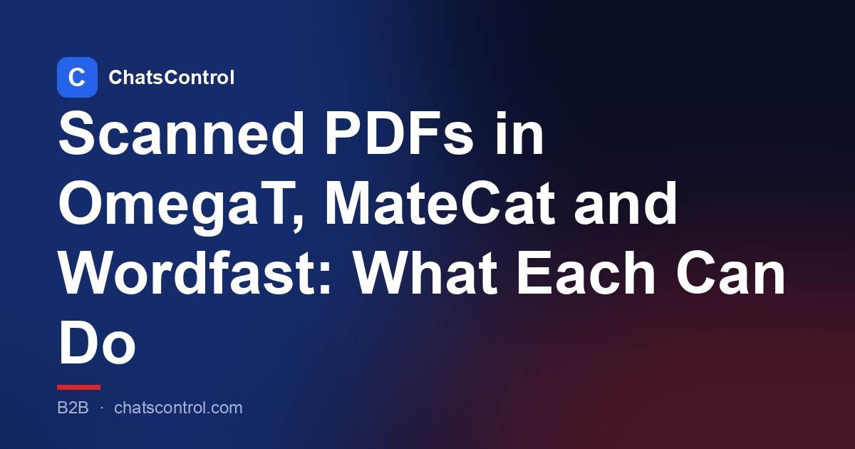 Scanned PDFs in OmegaT, MateCat and Wordfast: What Each Can Do