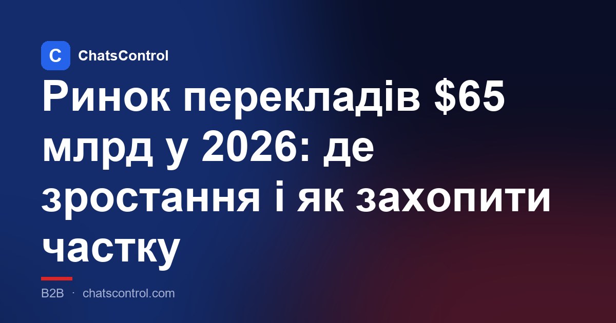 Ринок перекладів $65 млрд у 2026: де зростання і як захопити частку