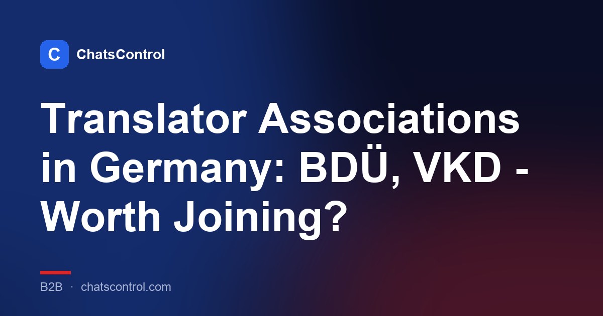 Translator Associations in Germany: BDÜ, VKD - Worth Joining?