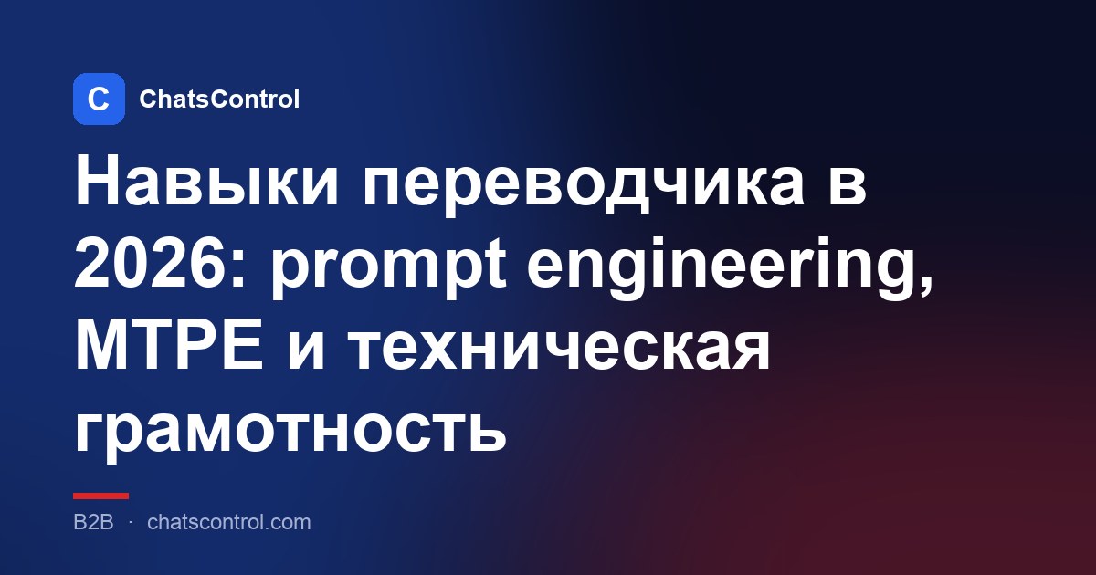 Навыки переводчика в 2026: prompt engineering, MTPE и техническая грамотность