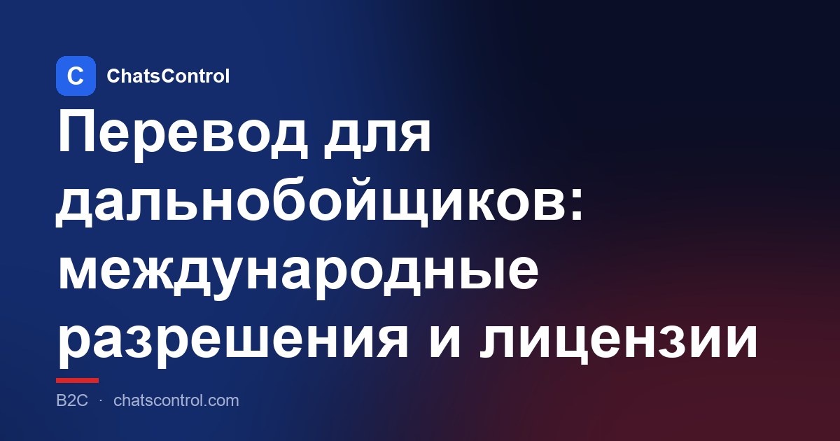 Перевод для дальнобойщиков: международные разрешения и лицензии