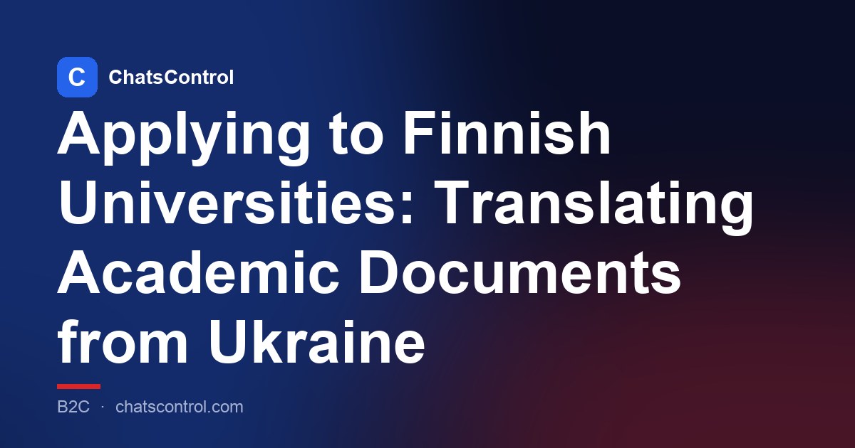 Applying to Finnish Universities: Translating Academic Documents from Ukraine