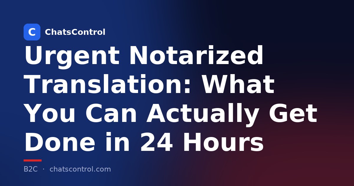 Urgent Notarized Translation: What You Can Actually Get Done in 24 Hours