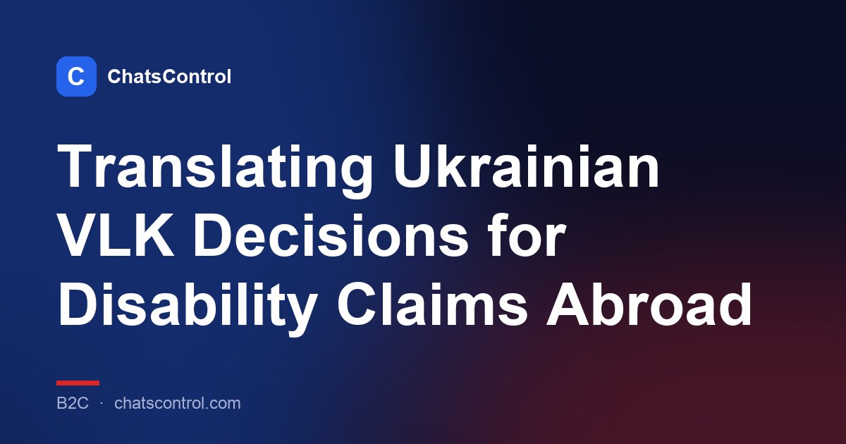Translating Ukrainian VLK Decisions for Disability Claims Abroad