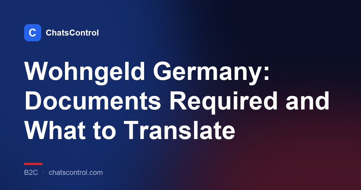 Wohngeld Germany: Documents Required and What to Translate